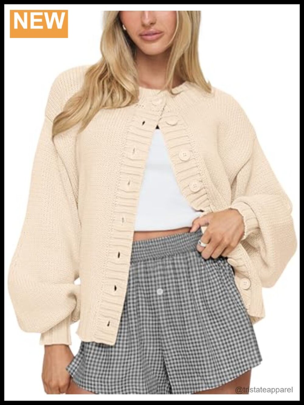Chunky Knit Oversized Cardigan Button Front Women Sweater